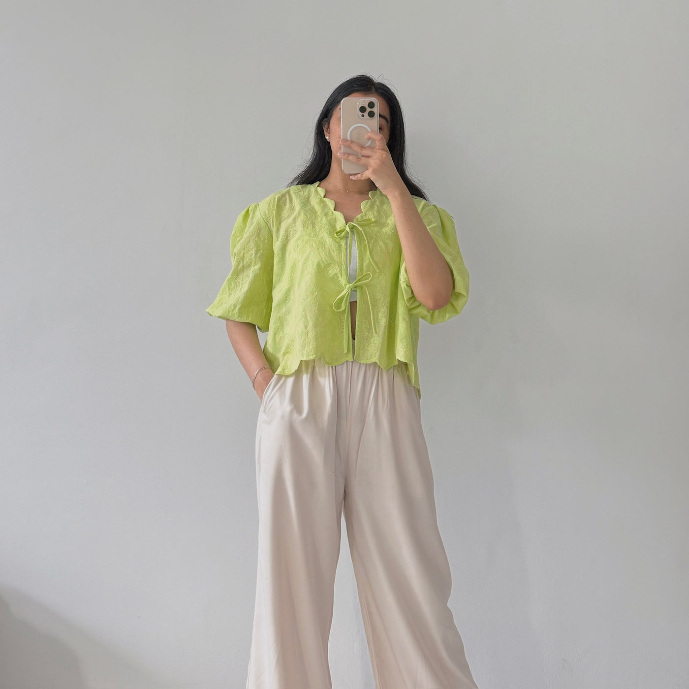 Lime Bow Top