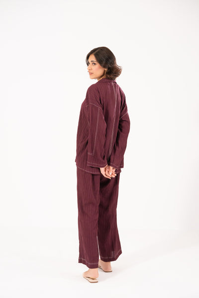 BURGUNDY THREAD-WORK SET