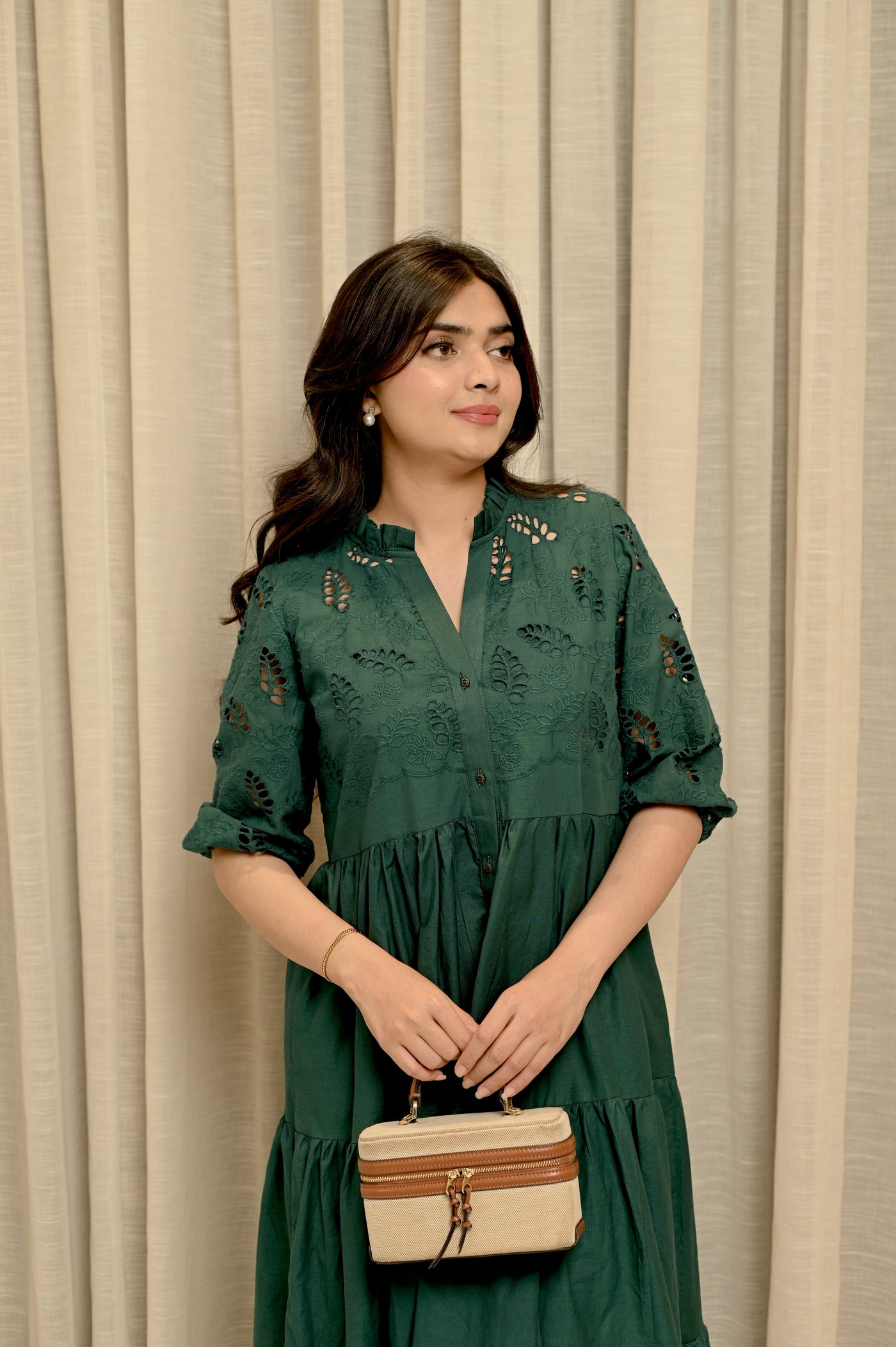 Teal Schiffli Dress