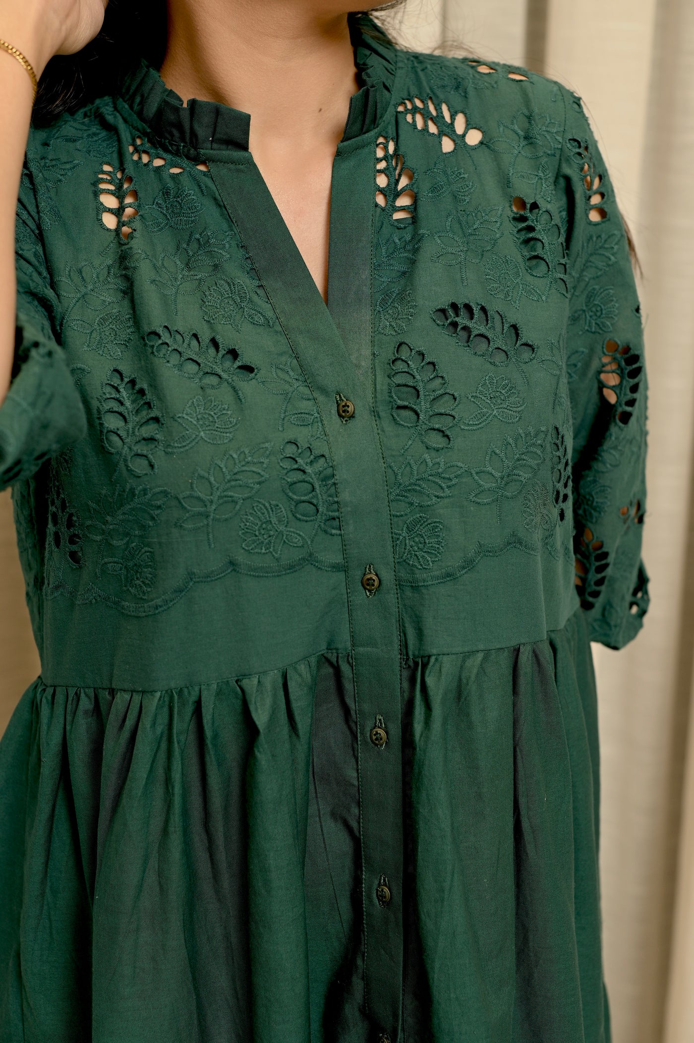 Teal Schiffli Dress