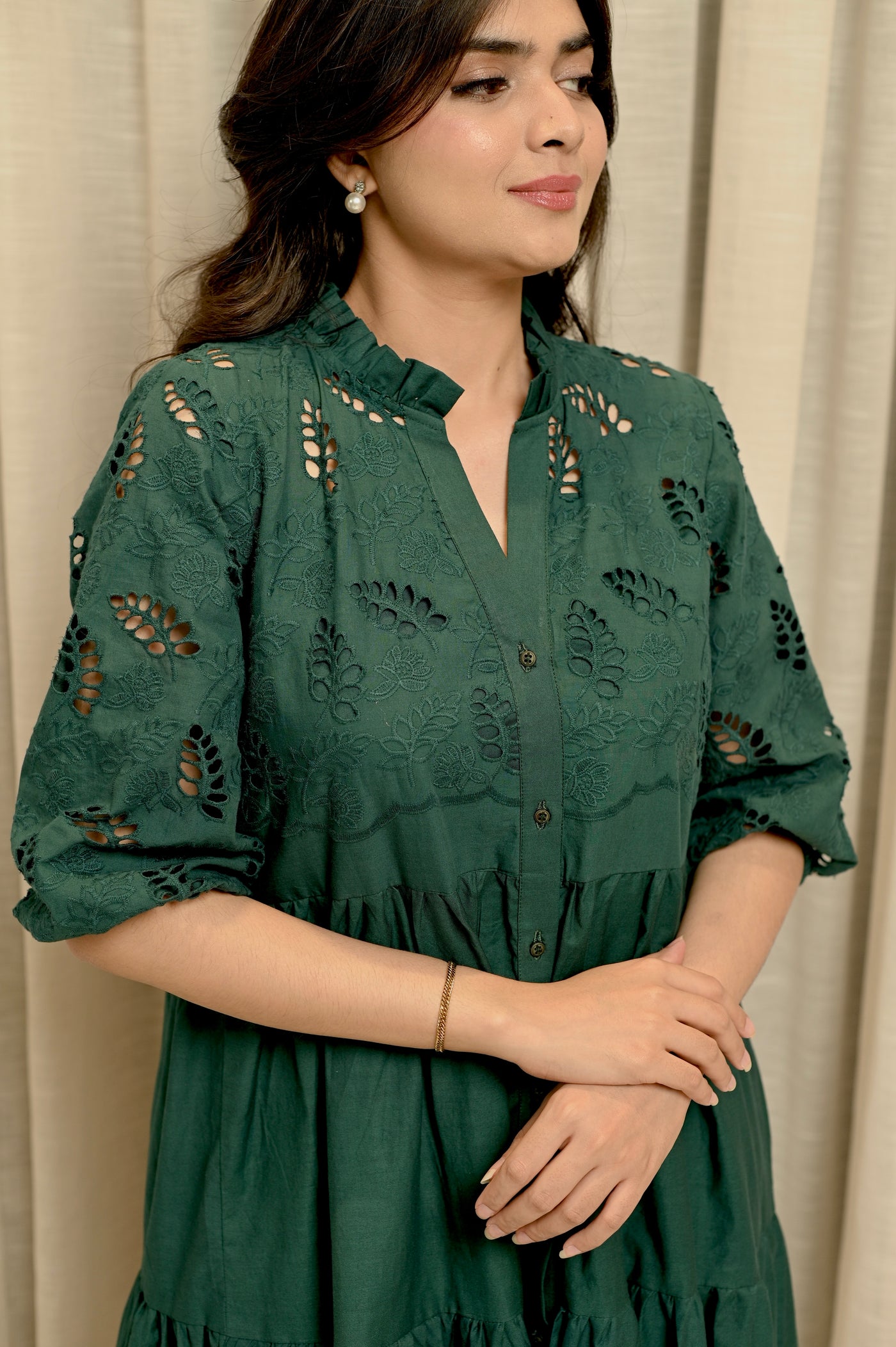 Teal Schiffli Dress