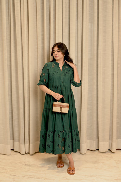 Teal Schiffli Dress