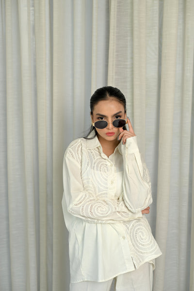 White Embroidered Set