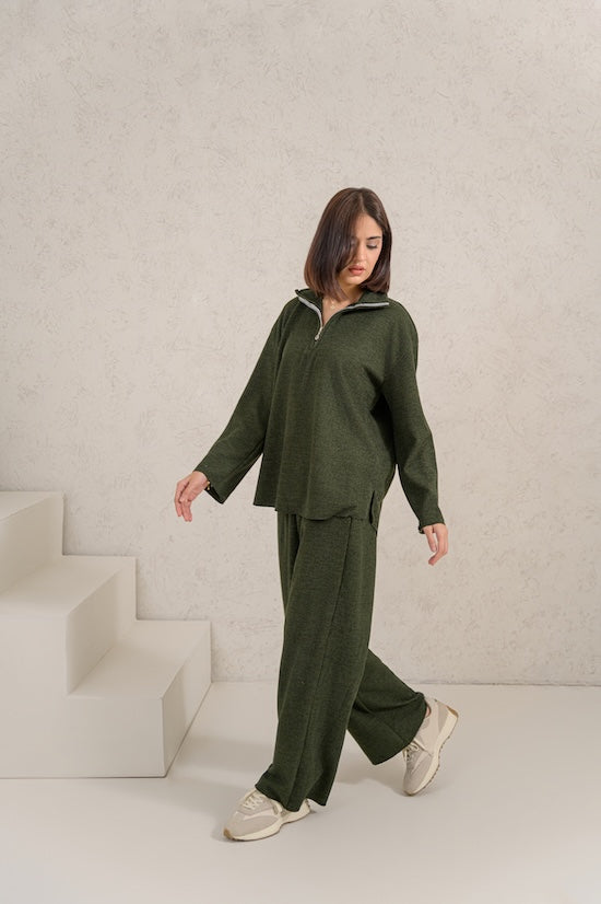Evergreen Cozy Zip Set