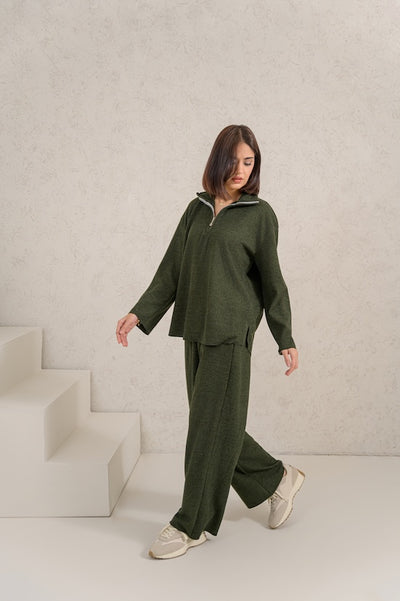 Evergreen Cozy Zip Set