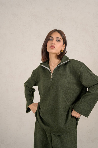 Evergreen Cozy Zip Set