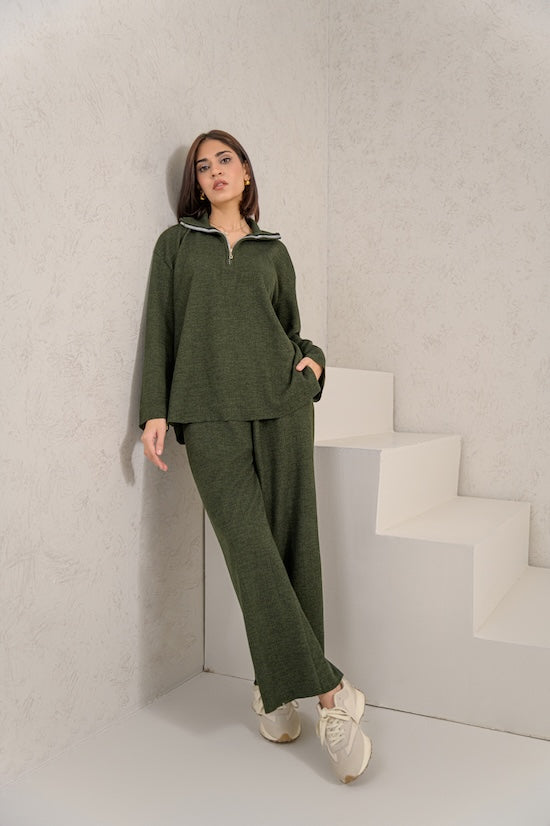 Evergreen Cozy Zip Set
