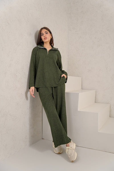 Evergreen Cozy Zip Set