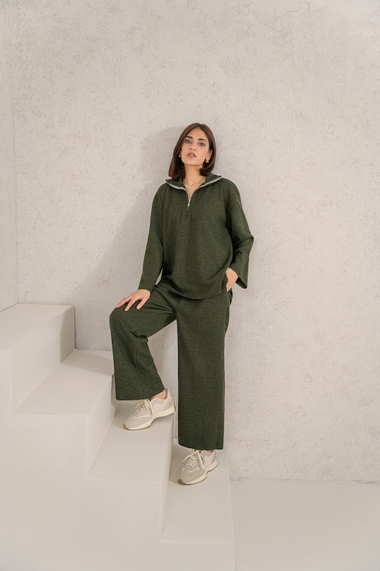 Evergreen Cozy Zip Set
