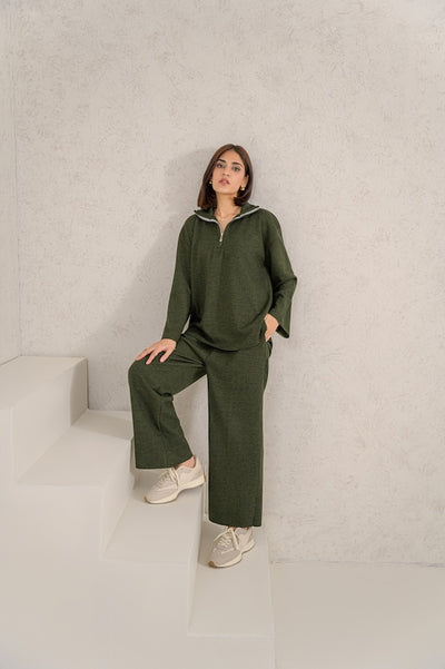 Evergreen Cozy Zip Set