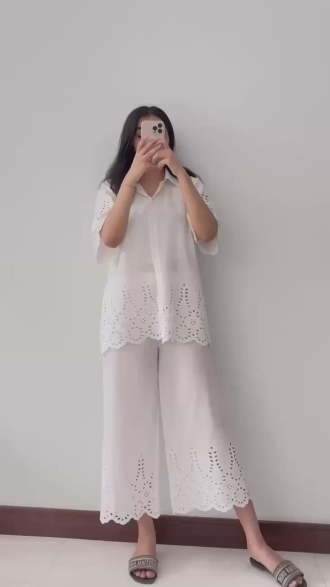 White Cut-work Set
