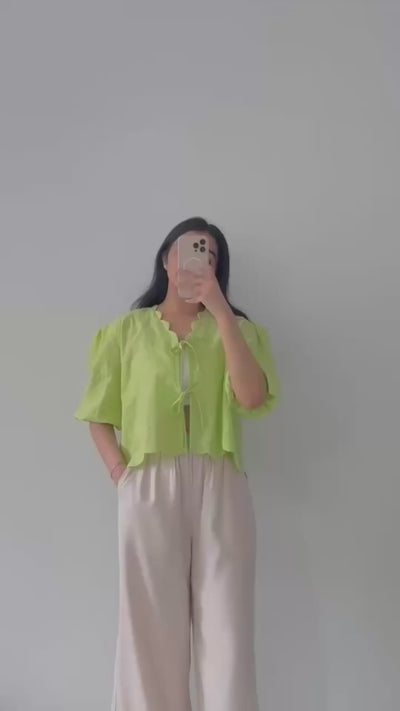 Lime Bow Top